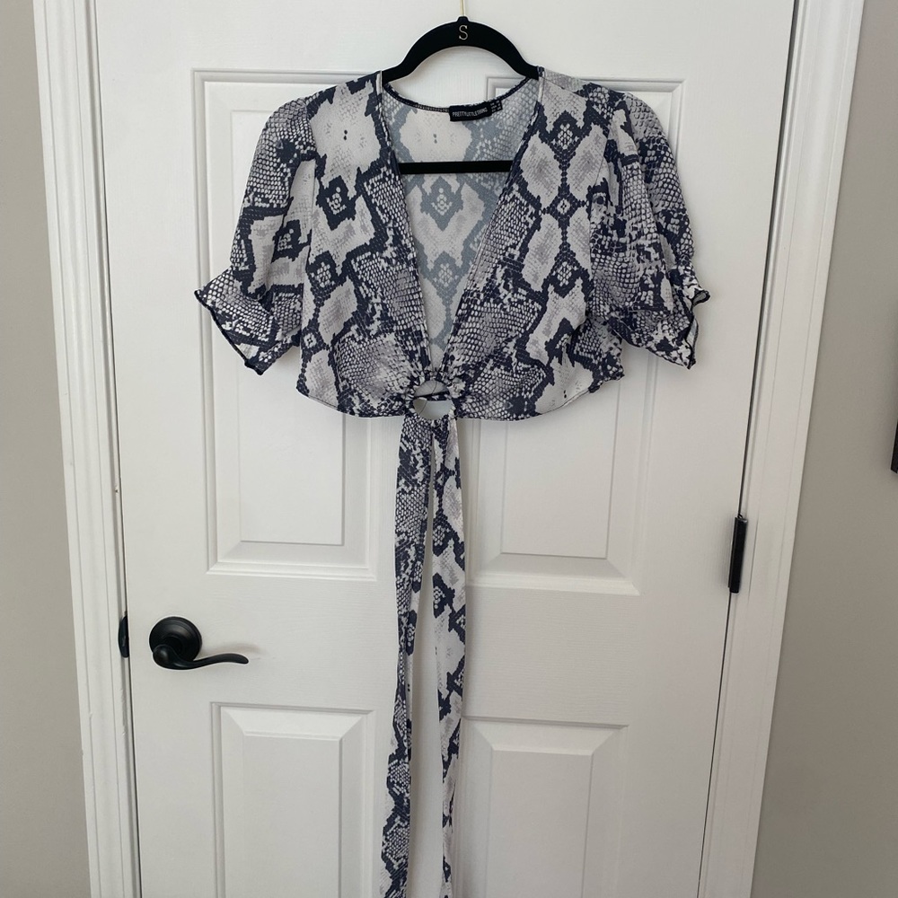 Snakeskin wrap top